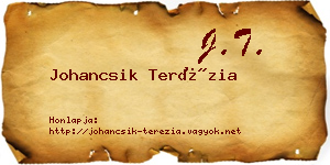 Johancsik Terézia névjegykártya